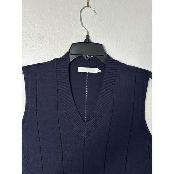 Anne Fontaine Women's Blue Wool/acrylic Sweater Vest Size Medium - Picture 2 of 7